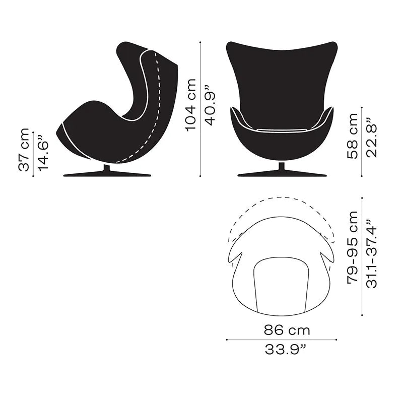 EGG™ 3316 Lænestol – Grace Leather Walnut (udstillingsmodel)