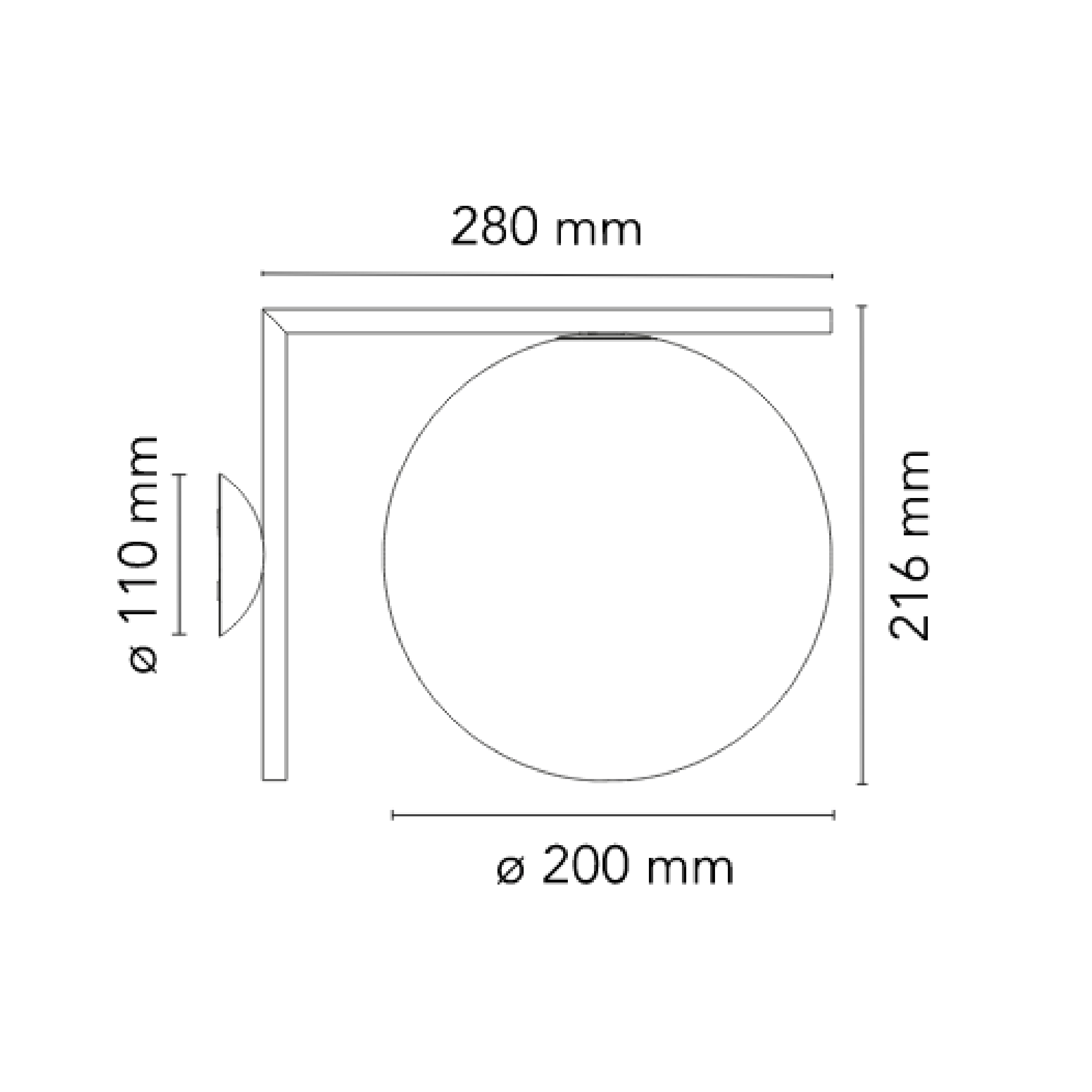 Flos IC Lights C/W 1 Væg/Loftlampe Krom (udstillingsmodel)